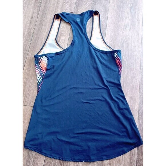 Athleta Chi Tank Top Size XS Navy Blue Orange Racer Back Tank Sport Yoga Active - Picture 3 of 5